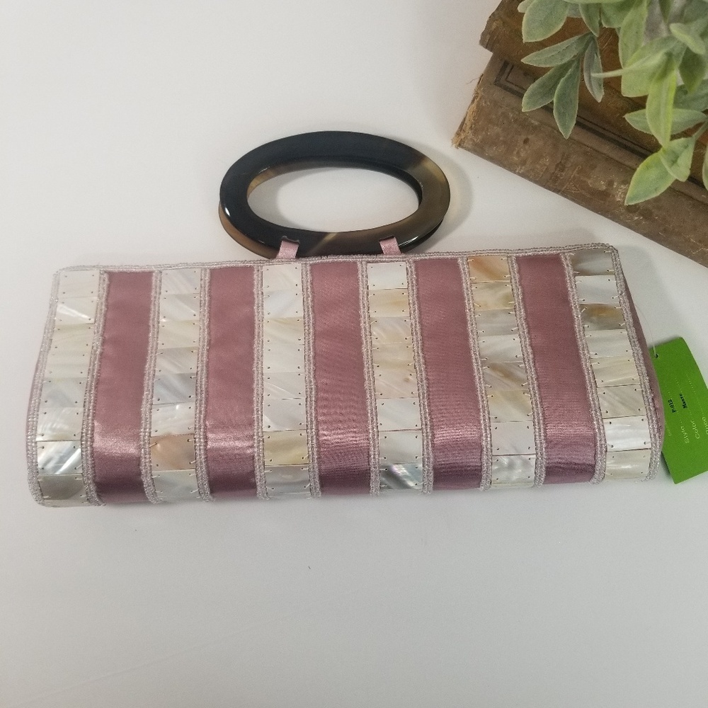 DV Collection Mauve & mother of pearl clutch NWT